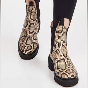 Loeffler Randall Raquel Ankle Boot Snakeskin Print Leather in Sahara Crepe Sole